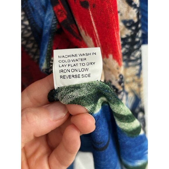 Creation Multicolor Open Front Lightweight Cardigan With 3/4 Sleeves Sz 3X - Picture 7 of 10